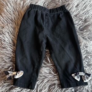 Black Plaid Bow Hem Leggings